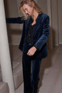 Florence Flare Velvet Trouser - Deep Midnight