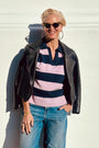 DB X Wyse Stripe Polo Jumper - Mauve/Midnight