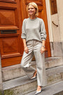 Jules Faux Leather Trousers - Silver
