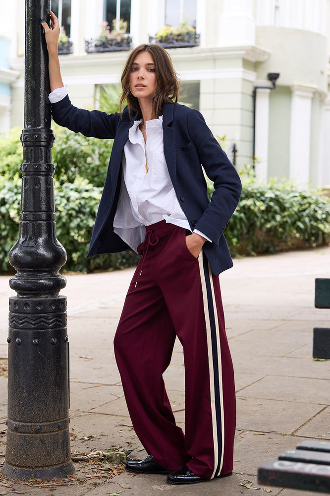 Penny Ponte Wide Leg Trouser - Plum