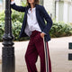 Penny Ponte Wide Leg Trouser - Plum