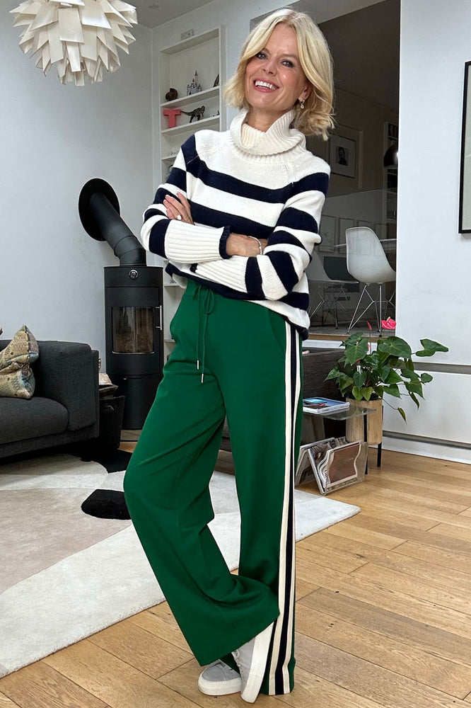 Penny Ponte Wide Leg Trouser - Racing Green