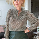 Polly Frill Blouse - Leopard Geo