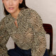 Polly Frill Blouse - Leopard Geo