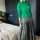 Saskia Satin Skirt - Fir/Multi