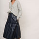 Saskia Faux Leather Skirt - Blue/Black