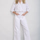 Allie Flare Cropped Jean - White