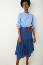 Danielle Daisy Broderie Skirt - Marine Blue