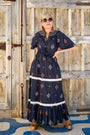 Drew Embroidered Dress - Midnight