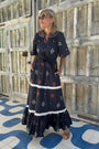 Drew Embroidered Dress - Midnight
