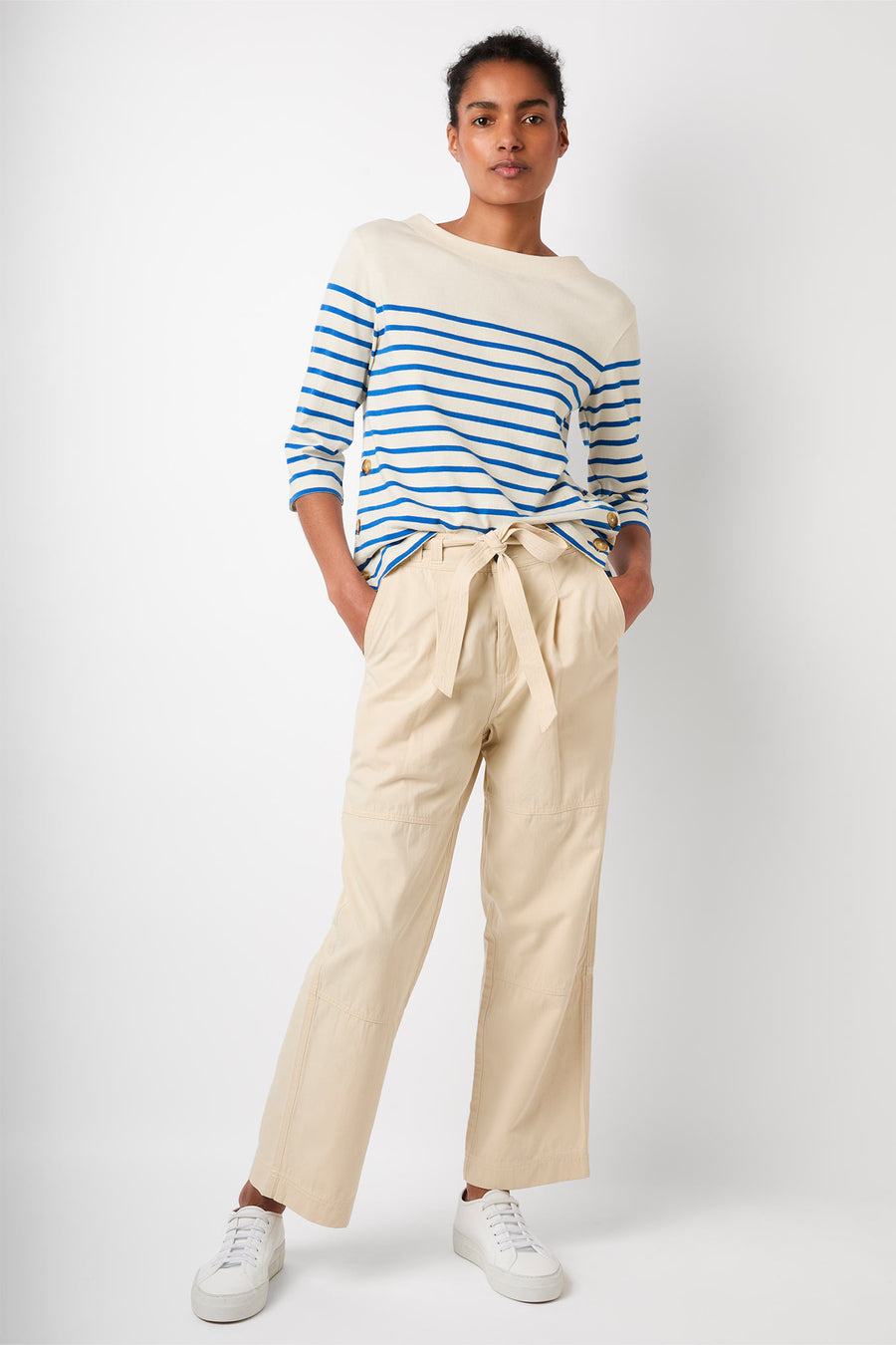 Talia Cotton Cargo Trouser - Ecru